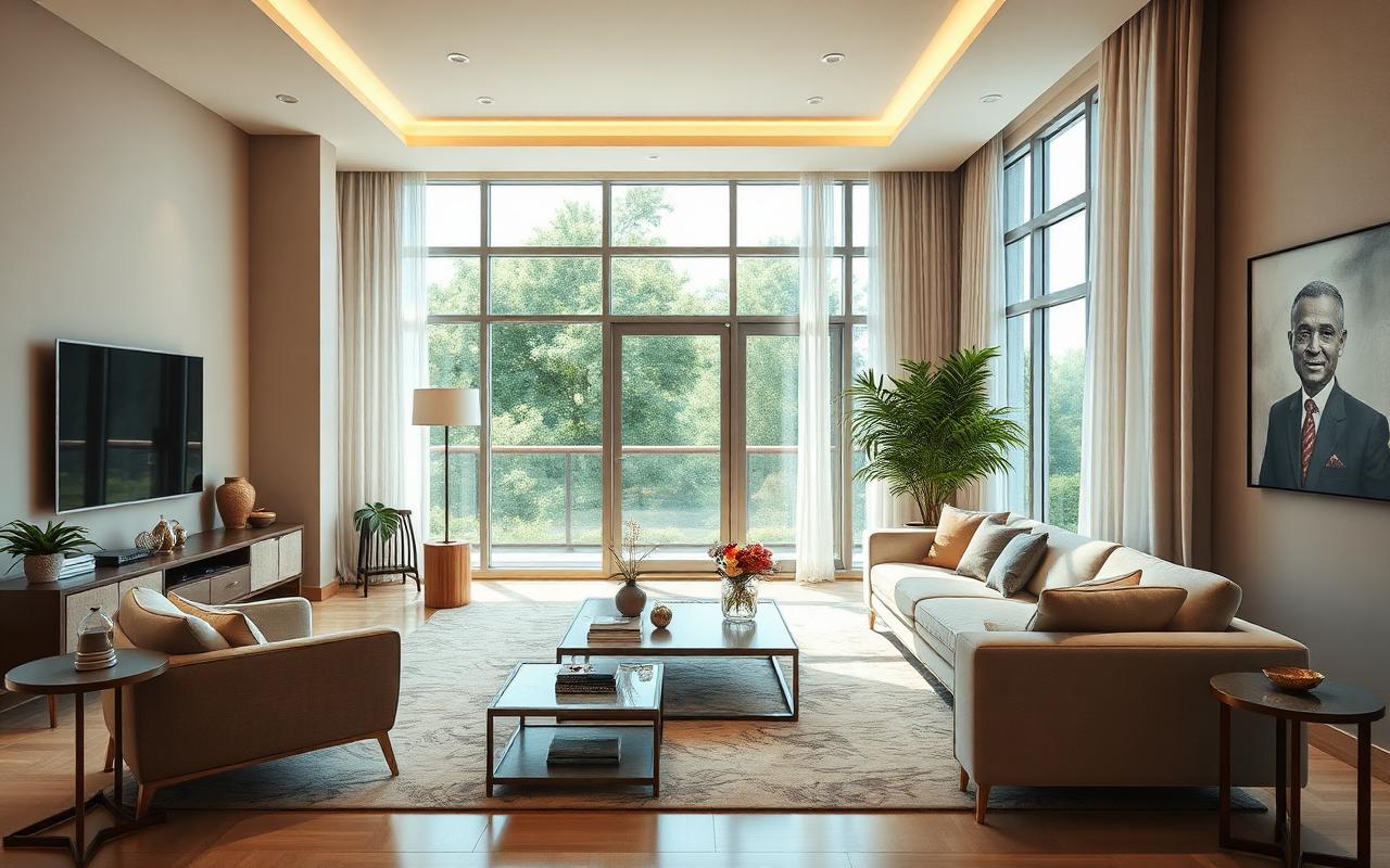Luxury apartment living room in Lekki, Lagos